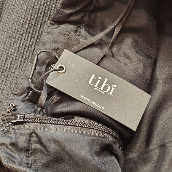Tibi NWT Black Ruffle Mini Skirt Back Zip Sz 2 - Picture 3 of 7